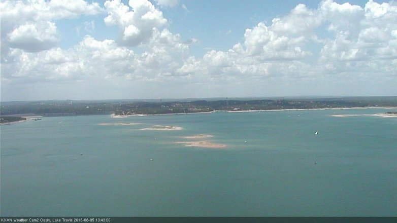 Lake Travis webcam, August 5, 2018 12:45 PM CT
