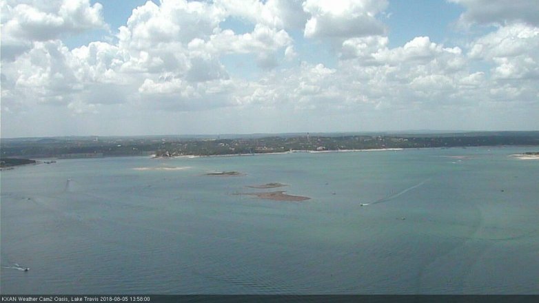Lake Travis webcam, August 5, 2018 1:00 PM CT