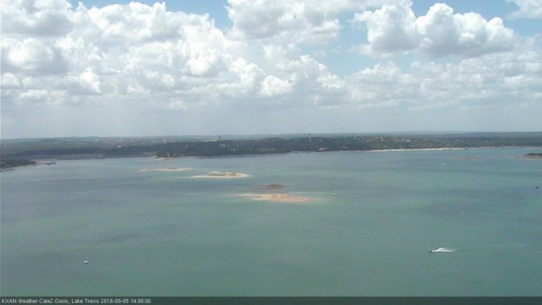 Lake Travis webcam, August 5, 2018 1:10 PM CT