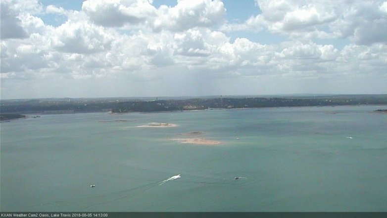 Lake Travis webcam, August 5, 2018 1:15 PM CT