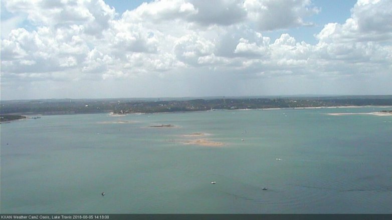 Lake Travis webcam, August 5, 2018 1:20 PM CT