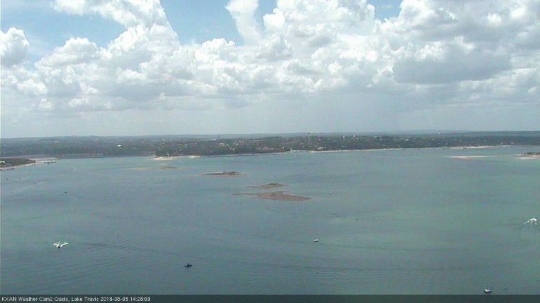 Lake Travis webcam, August 5, 2018 1:30 PM CT