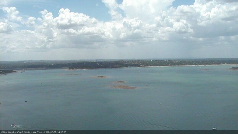 Lake Travis webcam, August 5, 2018 1:35 PM CT