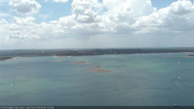 Lake Travis webcam, August 5, 2018 1:40 PM CT