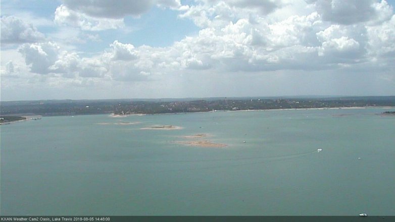 Lake Travis webcam, August 5, 2018 1:50 PM CT