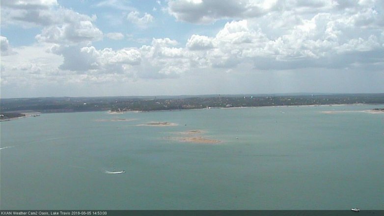 Lake Travis webcam, August 5, 2018 1:55 PM CT