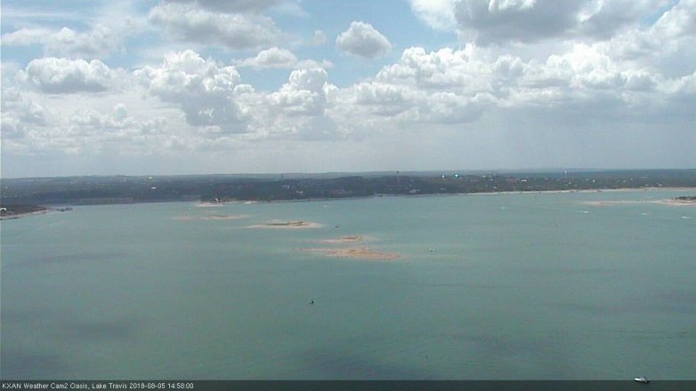 Lake Travis webcam, August 5, 2018 2:00 PM CT