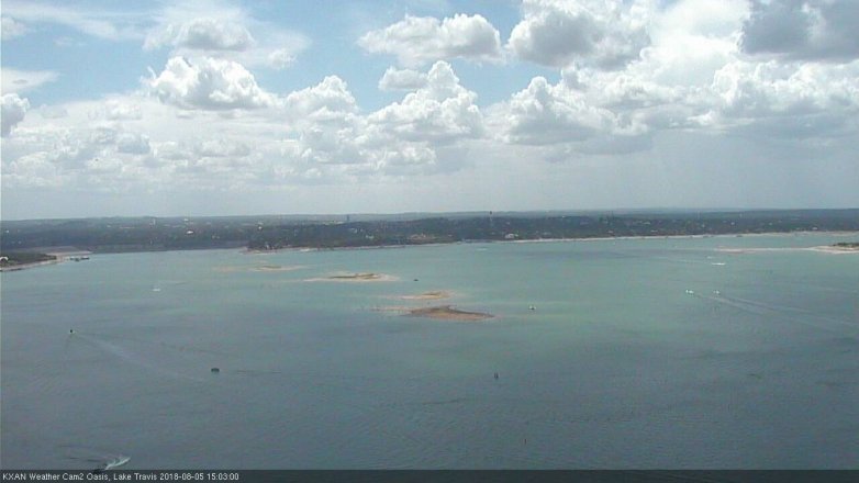 Lake Travis webcam, August 5, 2018 2:05 PM CT