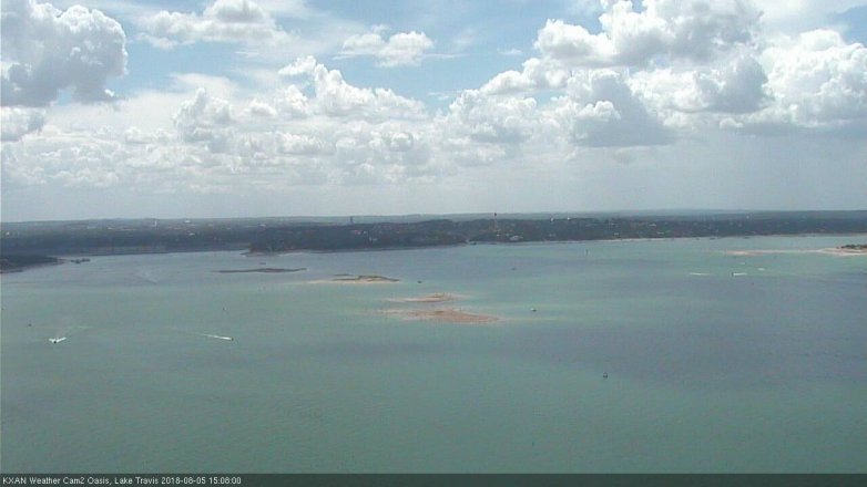 Lake Travis webcam, August 5, 2018 2:10 PM CT