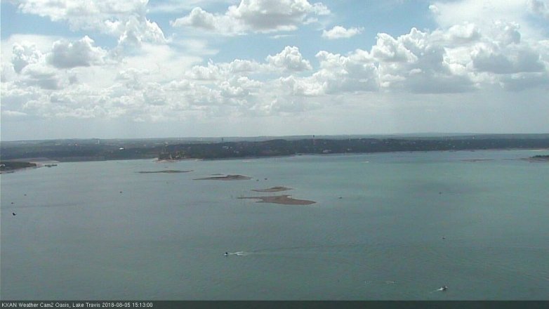 Lake Travis webcam, August 5, 2018 2:15 PM CT