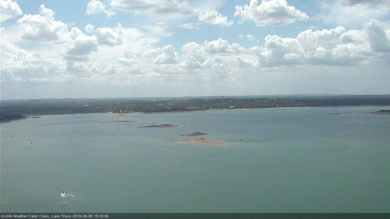 Lake Travis webcam, August 5, 2018 2:20 PM CT