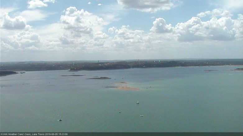 Lake Travis webcam, August 5, 2018 2:25 PM CT