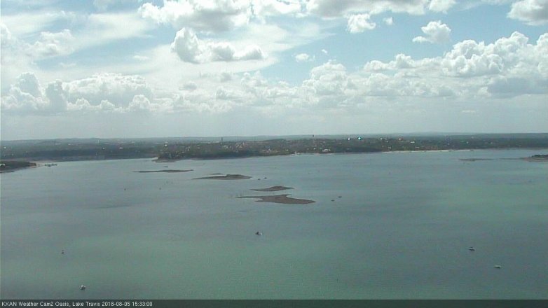Lake Travis webcam, August 5, 2018 2:35 PM CT
