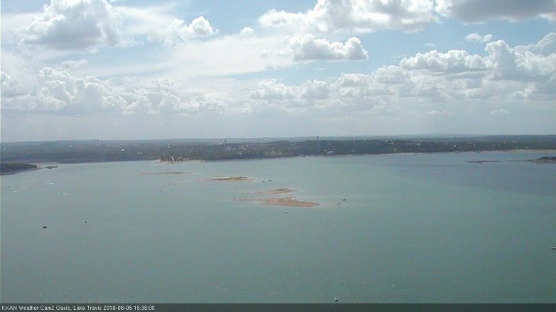 Lake Travis webcam, August 5, 2018 2:40 PM CT