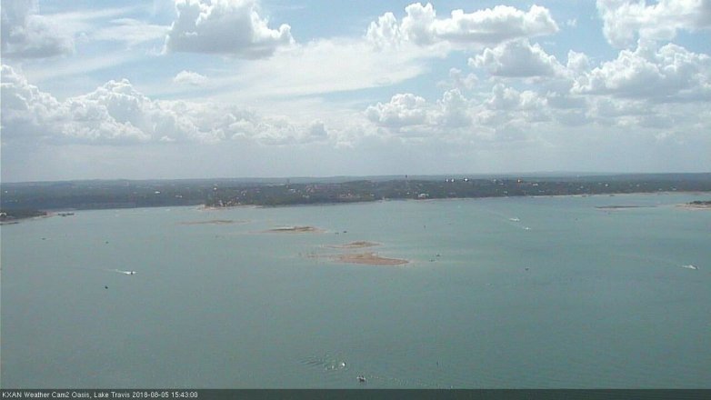 Lake Travis webcam, August 5, 2018 2:45 PM CT