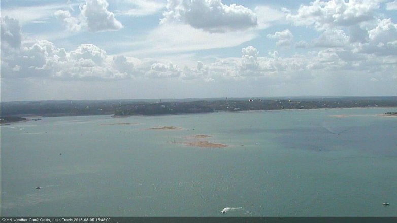 Lake Travis webcam, August 5, 2018 2:50 PM CT