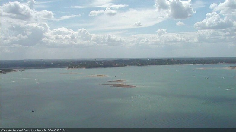 Lake Travis webcam, August 5, 2018 2:55 PM CT