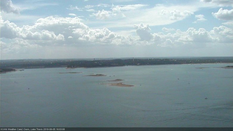 Lake Travis webcam, August 5, 2018 3:05 PM CT