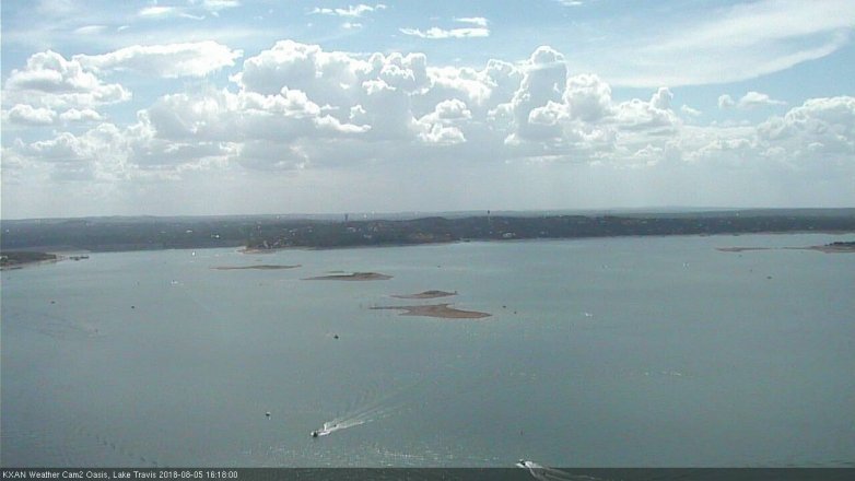 Lake Travis webcam, August 5, 2018 3:20 PM CT