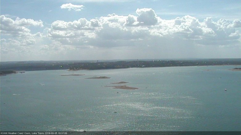 Lake Travis webcam, August 5, 2018 3:40 PM CT