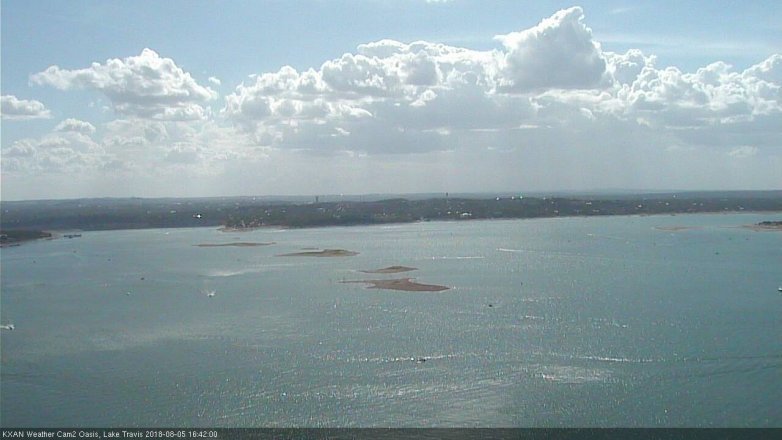 Lake Travis webcam, August 5, 2018 3:45 PM CT