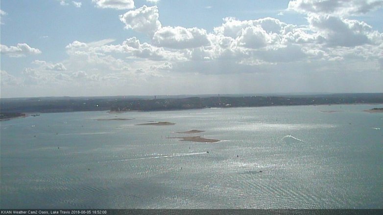 Lake Travis webcam, August 5, 2018 3:55 PM CT