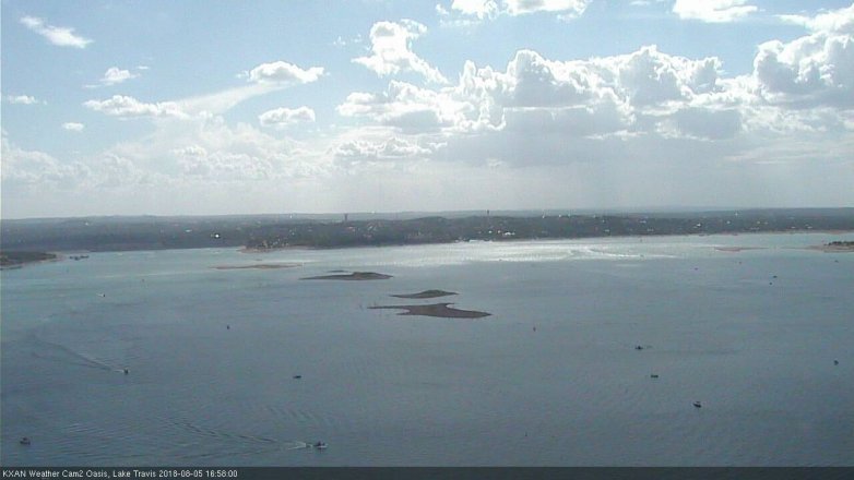 Lake Travis webcam, August 5, 2018 4:00 PM CT