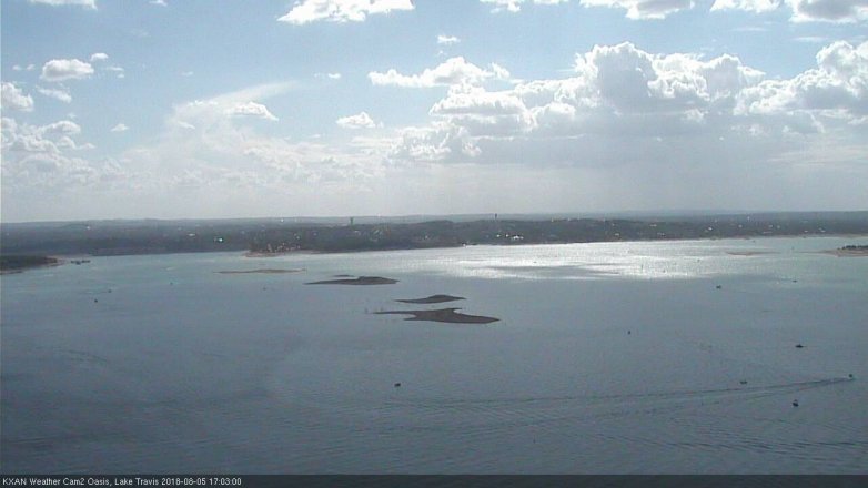 Lake Travis webcam, August 5, 2018 4:05 PM CT