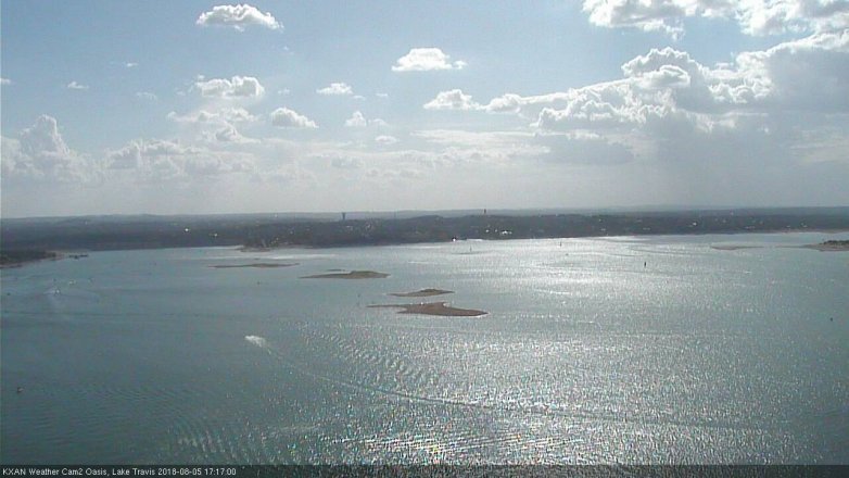 Lake Travis webcam, August 5, 2018 4:20 PM CT