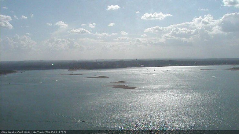 Lake Travis webcam, August 5, 2018 4:25 PM CT
