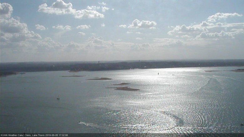 Lake Travis webcam, August 5, 2018 4:35 PM CT
