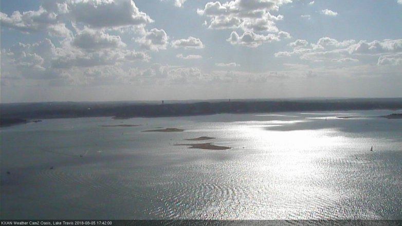 Lake Travis webcam, August 5, 2018 4:45 PM CT