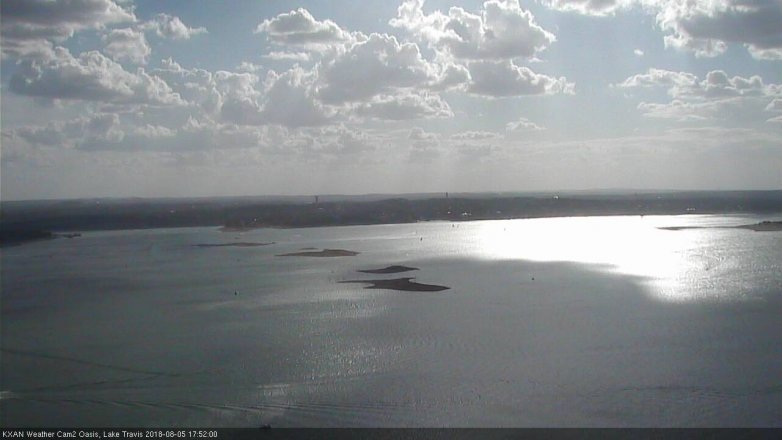 Lake Travis webcam, August 5, 2018 4:55 PM CT