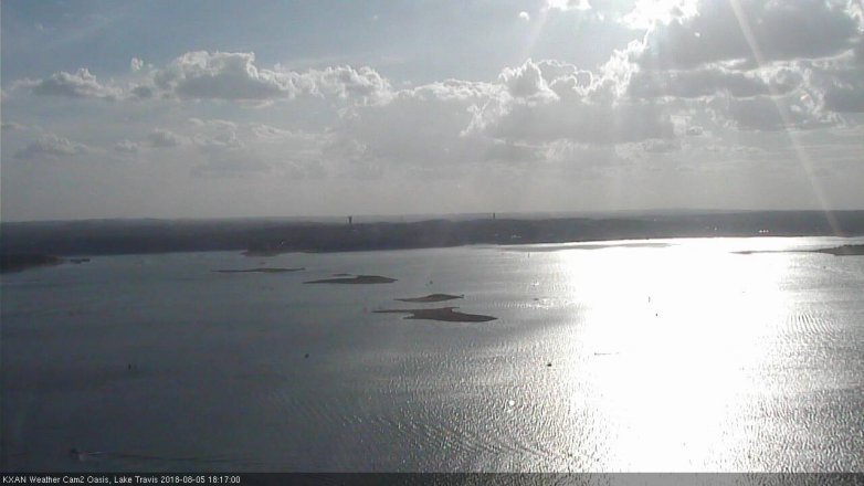 Lake Travis webcam, August 5, 2018 5:20 PM CT