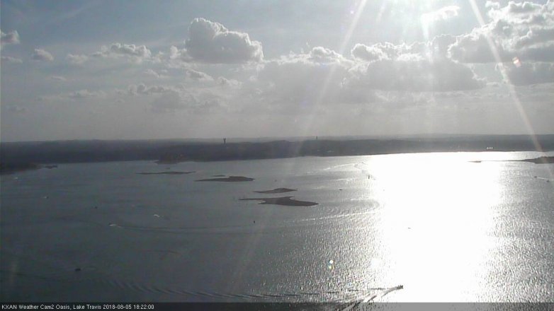 Lake Travis webcam, August 5, 2018 5:25 PM CT