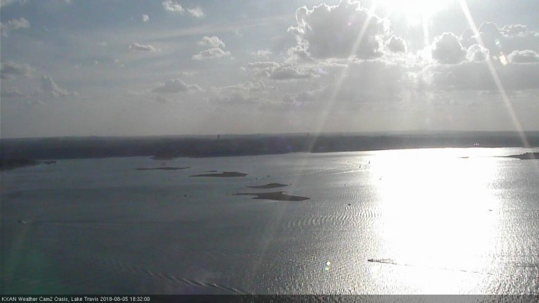 Lake Travis webcam, August 5, 2018 5:35 PM CT