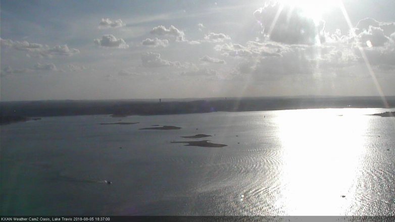 Lake Travis webcam, August 5, 2018 5:40 PM CT