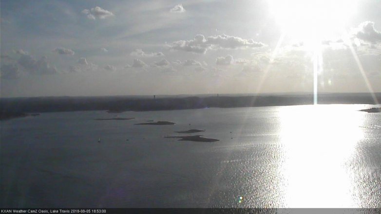 Lake Travis webcam, August 5, 2018 5:55 PM CT