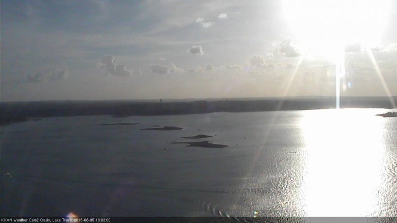 Lake Travis webcam, August 5, 2018 6:05 PM CT