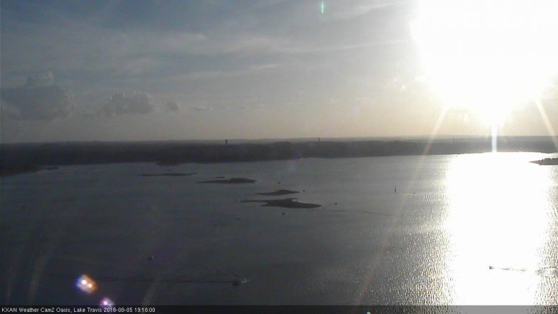 Lake Travis webcam, August 5, 2018 6:20 PM CT