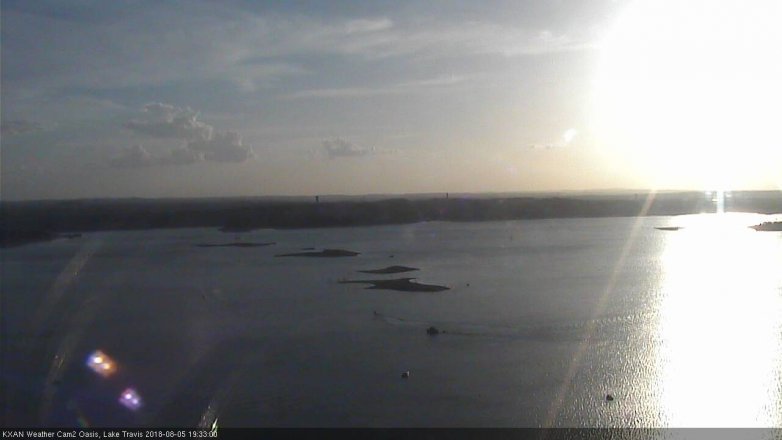Lake Travis webcam, August 5, 2018 6:35 PM CT