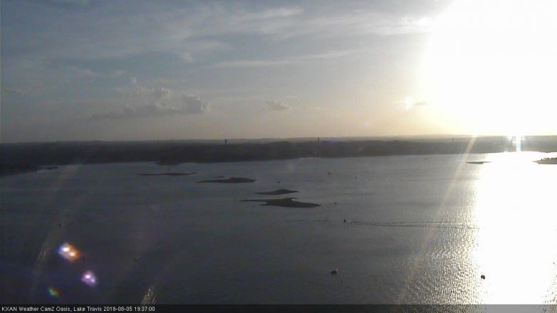 Lake Travis webcam, August 5, 2018 6:40 PM CT
