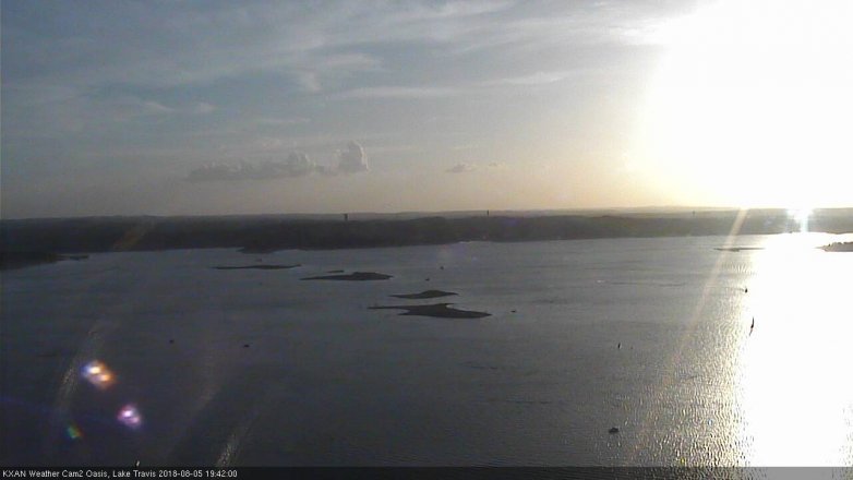Lake Travis webcam, August 5, 2018 6:45 PM CT
