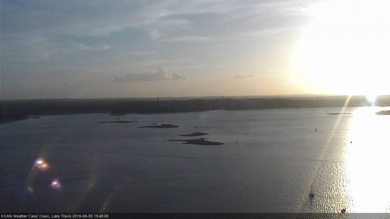 Lake Travis webcam, August 5, 2018 6:50 PM CT