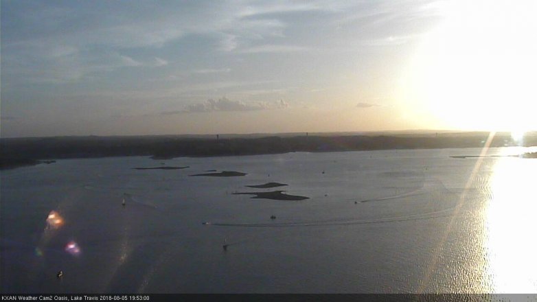 Lake Travis webcam, August 5, 2018 6:55 PM CT