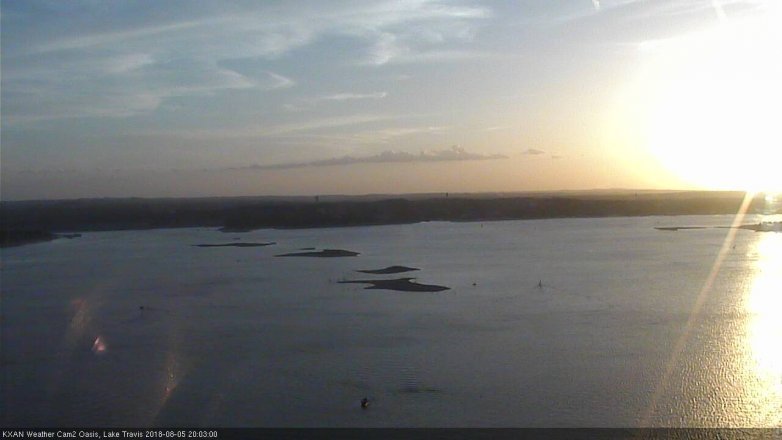 Lake Travis webcam, August 5, 2018 7:05 PM CT