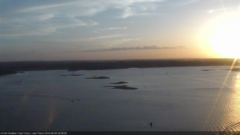 Lake Travis webcam, August 5, 2018 7:10 PM CT