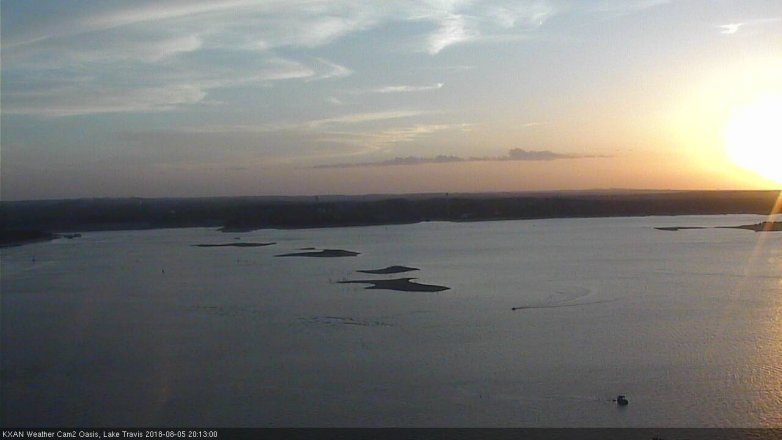 Lake Travis webcam, August 5, 2018 7:15 PM CT