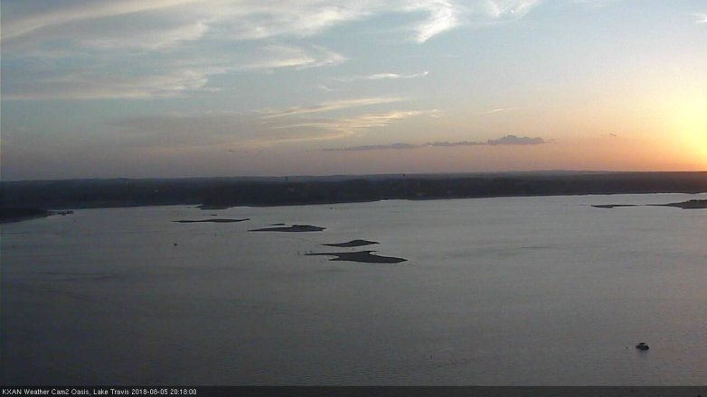 Lake Travis webcam, August 5, 2018 7:20 PM CT