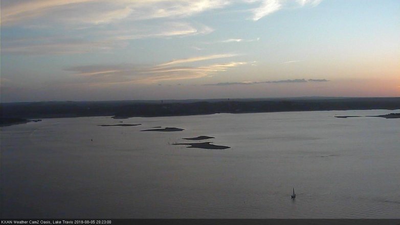 Lake Travis webcam, August 5, 2018 7:25 PM CT